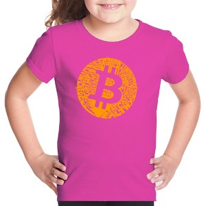 LA Pop Art Girl's Word Art T-shirt - Bitcoin - 1 of 4