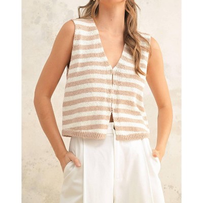 Women's Stripe Vest Top - MIOU MUSE