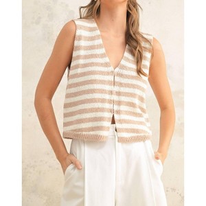 Women's Stripe Vest Top - MIOU MUSE - 1 of 3