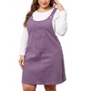 Agnes Orinda Women's Plus Size Adjustable Straps Casual Patch Pockets Denim Jumpers - image 2 of 4