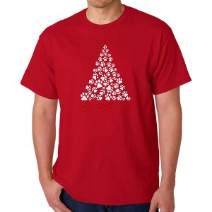 LA Pop Art Paw Christmas Tree - Men's Word Art T-Shirt - 1 of 4