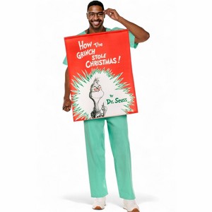 Dr. Seuss How the Grinch Stole Christmas Book Cover Adult Costume - 1 of 2