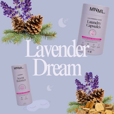 MNML Lavender Dream Capsules Laundry Detergent 45 Pods - 23.8 fl oz: Dermatologist Tested, Sensitive Formula, Paraben-Free