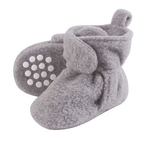 Luvable Friends Baby and Toddler Cozy Fleece Booties, Heather Gray - 1 of 2