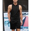 Men's Tracksuit 2 Piece Sleeveless Hooded Workout Tank Top and Shorts Casual Athletic Sports Hoodie Shorts Set - 3 of 4