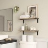OUTSUPPLY Rustic Wood Shelves Set of 2, Farmhouse Style Floating Shelf for Wall D¨¦cor, Hanging Shelves for Room - 2 of 4