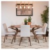 5pc Orrin Dining Set Natural Walnut/Light Beige - Christopher Knight Home: Mid-Century, Upholstered Chairs - 2 of 4