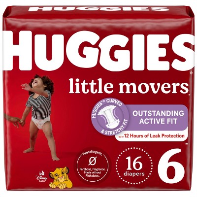 Image of Huggies Little Movers Baby Disposable Diapers - Size 6 - 16ct