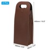 Unique Bargains Foldable Reusable PU Leather 2 Bottle Wine Gift Bag for Party 2 Pcs - 2 of 3