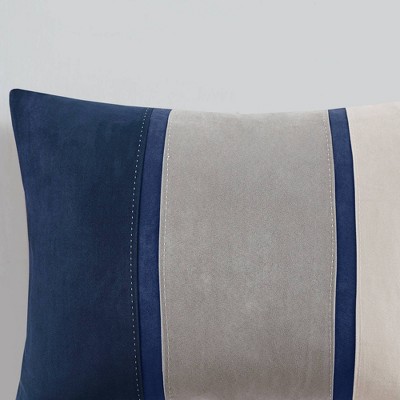 California King Blue Faux Suede Comforter Set