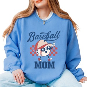 Simply Sage Market Women's Graphic Sweatshirt Baseball Mom Checkered - 1 of 4