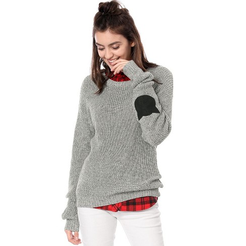 Ladies elbow patch on sale sweater