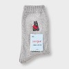 Girls' Embroidered Dog Sweater Crew Socks - Cat & Jack™ Gray - 2 of 3
