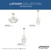 Progress Lighting Latham 3-Light Semi-Flush Mount, Vintage Gold, White Art Glass. Geometric framework with handmade glass. - 3 of 3