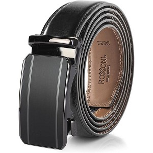Roxoni Men's Genuine Leather Ratchet Dress Belt with Automatic Double Gloss Buckle, Enclosed in an Elegant Gift Box - 1 of 4
