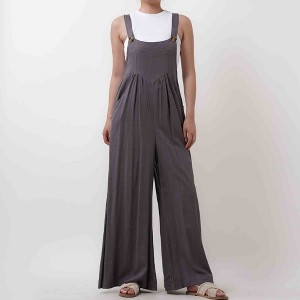 Women's Wide Leg Overall- Breathable Viscose/Linen Blend with Adjustable Straps Cherie Code - 1 of 4