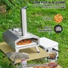 VEVOR Portable Outdoor Oven, 12-inch Pizza Oven, Pellet & Chips & Charcoal Tri-Fuel, Stainless Steel Pizza Grill - 3 of 4