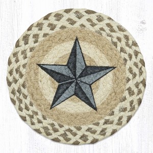 Earth Rugs Hand-Stenciled Barn Star Jute Trivet – Natural Fiber Hot Pad for Country Kitchens - 1 of 3