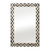 Wall Mirror Resin Wood Glass Modern Chevron Frame 24x1x36 Inch Gray White Decorative Accent for Home Office Bedroom Living Room - 2 of 4