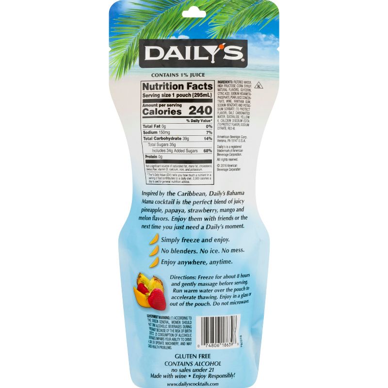 Daily&#39;s Bahama Mama Frozen Cocktail - 10 fl oz Pouch, 5 of 10
