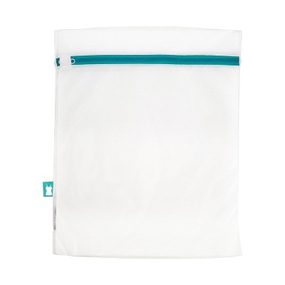 White Mesh Laundry Wash Bags with Colored Zippers, Set of 3