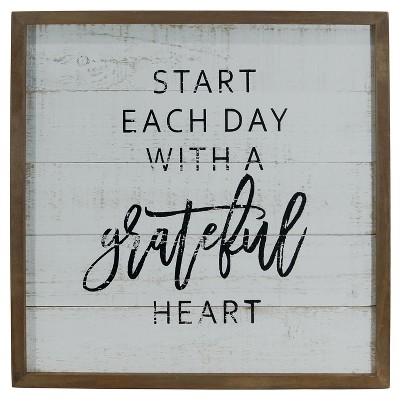 Grateful Wall Décor White (14"x14") - VIP Home & Garden