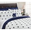 Chanasya Navy White Embroidered Duvet Cover Set, 6pc - 2 of 4
