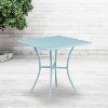 Emma and Oliver Commercial Grade 28" Square Colorful Metal Garden Patio Table - 2 of 2