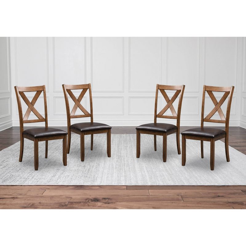 Ramona Dining Seating Set with Set of 4 Wood Dining Chairs and Bench Light Brown - Abbyson Living, 3 of 7