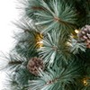 Nearly Natural 3-ft Frosted Tip British Columbia Mountain Pine Artificial Christmas Tree with 50 Clear Lights, Pine Cones and 112 Bendable Branches - 3 of 4