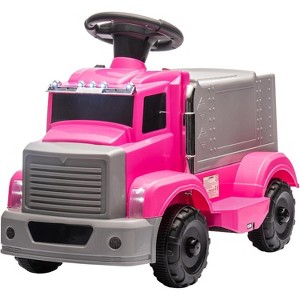 6V Kids Ride-On Truck, Toddler Electric Car w/Music, LED Lights, Storage Compartment, Safe Indoor/Outdoor Toy - 1 of 4