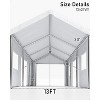 13x20 Foot Heavy Duty Carport Canopy, All-Weather Shelter with Removable Sidewalls, Front/Rear Doors, Includes Sandbags, for Vehicles & Equipment - 4 of 4