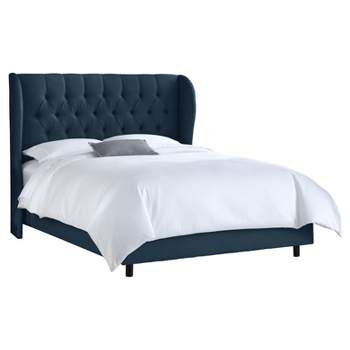 Skyline Furniture Tufted Woven Upholstered Wingback Bed