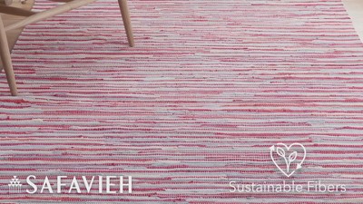 Handmade Red and Multicolor Cotton Stripe 4' x 6' Rug