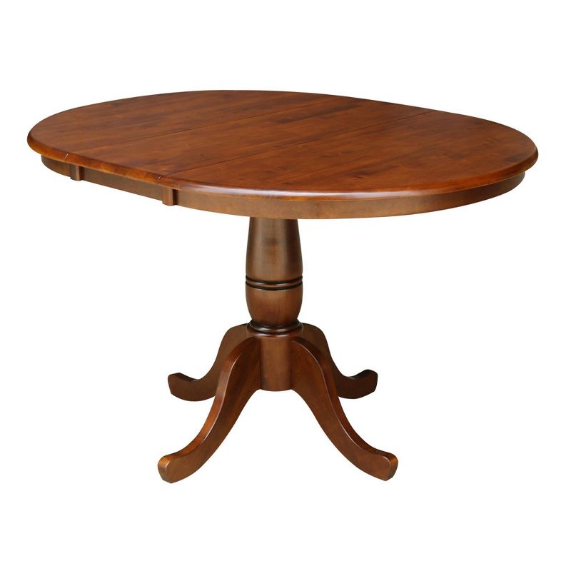 Round Pedestal 36&#34; Extendable Dining Table with 12&#34; Drop Leaf - International Concepts, 5 of 10