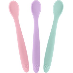 WeeSprout Silicone Baby Spoons, First Stage Infant Feeding Utensils With Soft-Tip, Set of 3 - 1 of 4