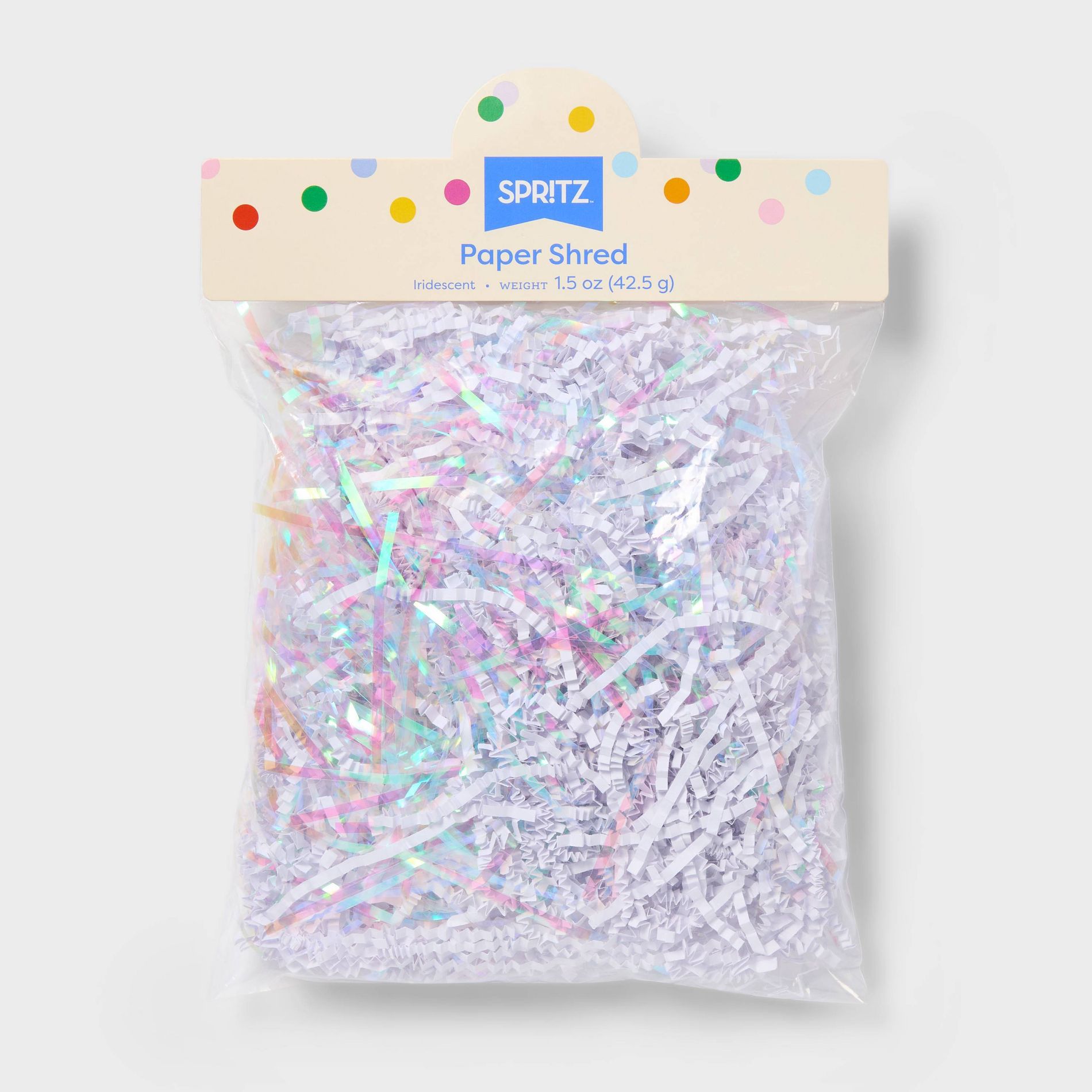 1.5oz Iridescent Paper Shred Filler White  - Spritz™