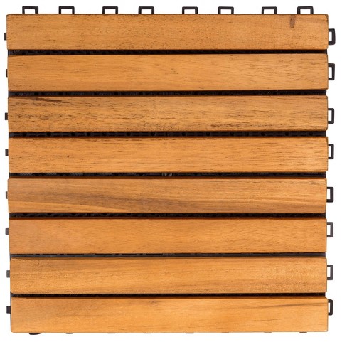 6 Slat Acacia Interlocking Deck Tile