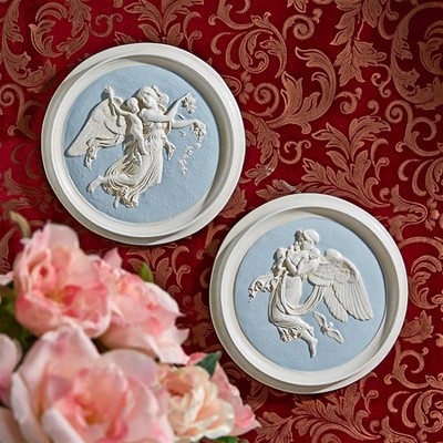Design Toscano Morning and Night Angel Roundel Wall Plaques (1815): Set of Two