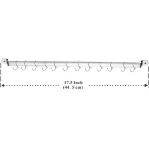 LunaLulinlk Kitchen Utensil Rack, Stainless Steel Wall Mounted Utensil Holder Rail Organizer for Hanging Mug Spatula Pot with 14 Hooks - 1 of 4