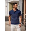 COOFANDY Men's Knit Polo Shirts Short Sleeve Striped Golf Polo Shirts Lightweight Casual Collared T Shirt - 4 of 4