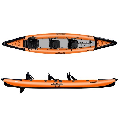 Waimea Bay Dash 16' 3-Seater Rigid Inflatable Kayak - Durable Fishing Kayak With 1200lb Capacity, PVC Double Drop Stitch, Fits In Backpack