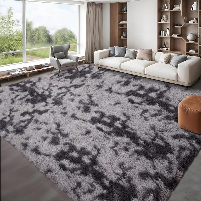 Fluffy Area Rug- Shag Area Rug for Living Room, Shaggy Large Indoor Thick Living Room Carpet with Non-Slip Backing, Soft Plush Carpet