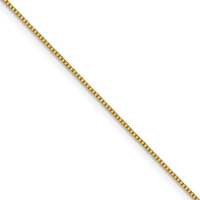 Black Bow Jewelry 1mm 14k Yellow Gold Octagonal Box Chain Necklace