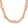 Steeltime Ladies stainless steel cuban heart link necklace. Color Options: Silver, Gold, Rose Gold - 2 of 4