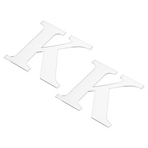 Unique Bargains 3D Acrylic Self-Adhesive Mirror Alphabet Sticker Wall Decals 2 Pcs - 1 of 3