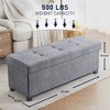Ornavo Home Foldable Tufted 43 Inch Long Linen Bench Storage Ottoman with Legs for Bedroom, Entryway and Living Room - 2 of 4