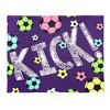 52"x60" Girls Soccer Kick Faux Shearling Kids' Throw Purple - Lush Décor: Lightweight Sports Blanket, Machine Washable - 3 of 4