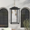 LamQee Large Outdoor Pendant Lights Fixture 3-Lights Modern Outdoor Ceiling Hanging Lights Chandeliers with Glass Shade - 2 of 4