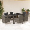 vidaXL Garden Dining Set Grey Poly Rattan 6-seater - 2 of 4